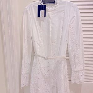 Oscar de la Renta, white eyelet dress- brand new